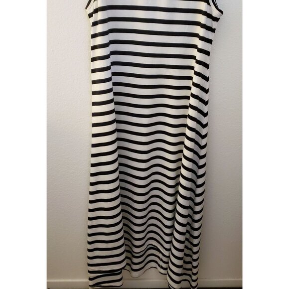 J. Crew Black and White Striped 100% Cotton Sleeveless Maxi Dress XXL EUC - Picture 4 of 12